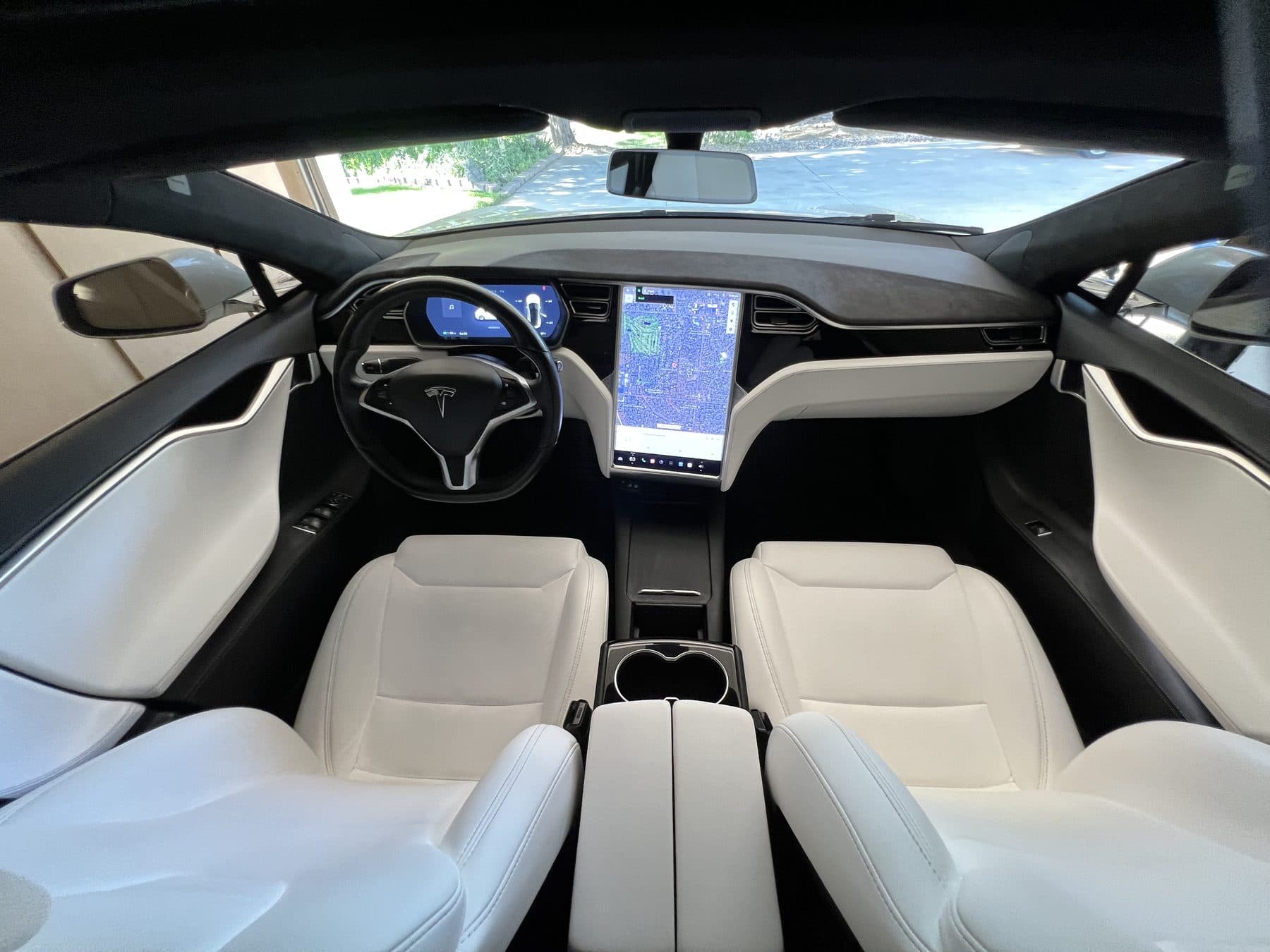 Tesla model x white interior after detail