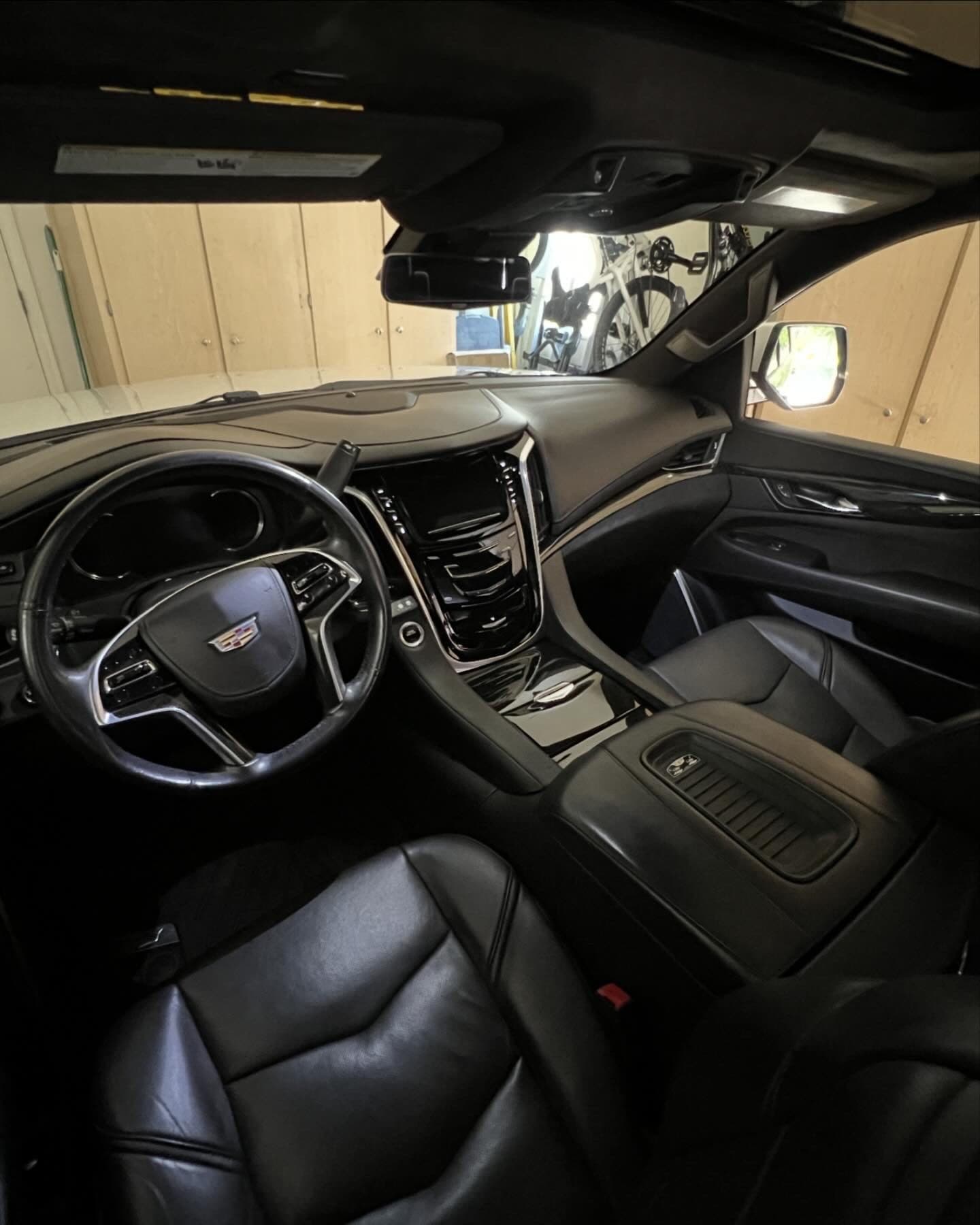 Cadillac black leather interior after detail